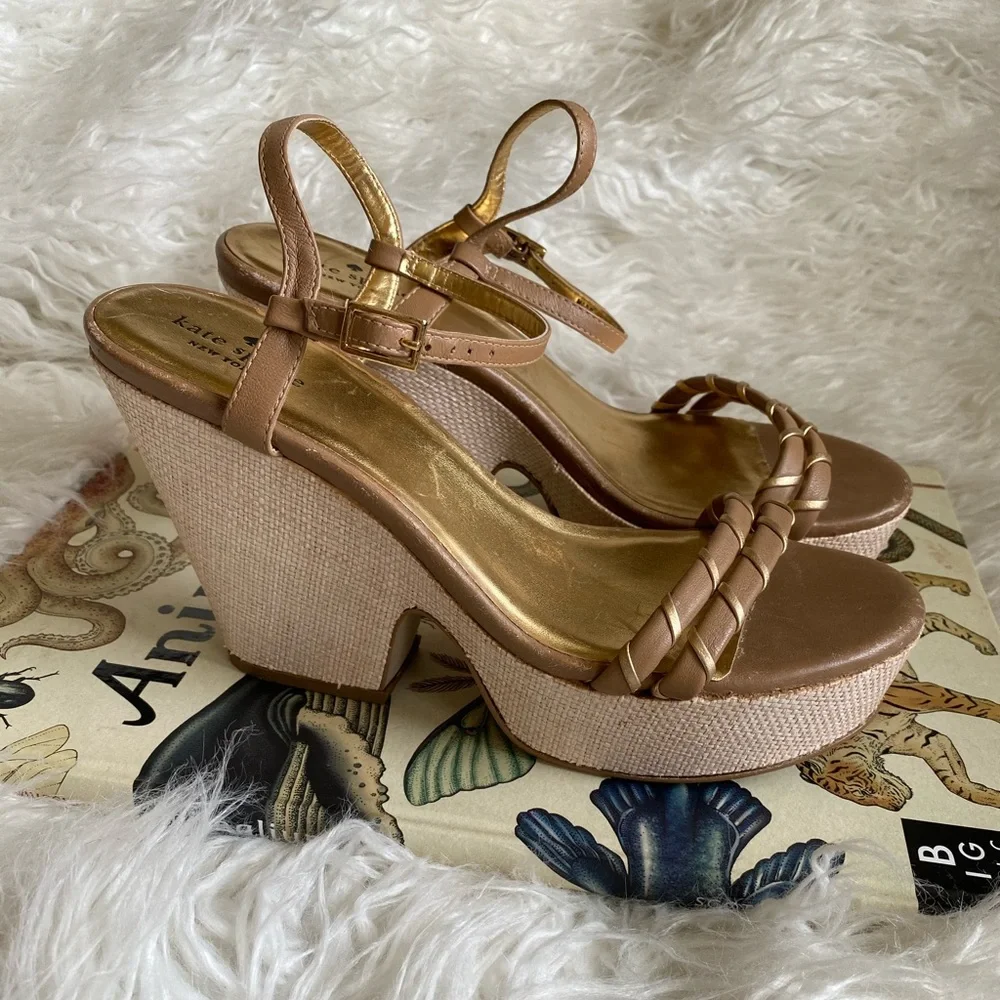 Kate spade platform sandals‎ woven wedge heels